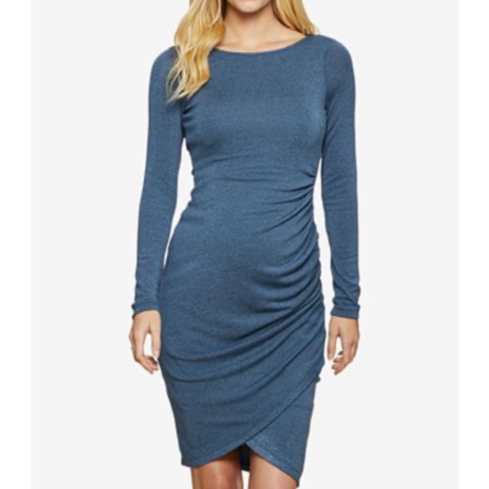 Jessica Simpson Maternity Ruched Long-Sleeve Dress